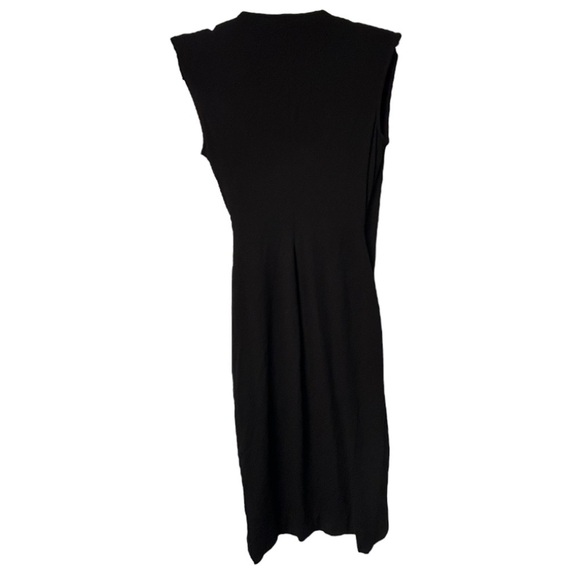 NWT Cache Black and Gold Ruched faux wrap Dress - Picture 3 of 10